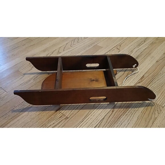 Vintage 24" Wooden Sleigh Sled Wall Hanging Holiday Christmas Decor Hand Painted - Picture 14 of 14